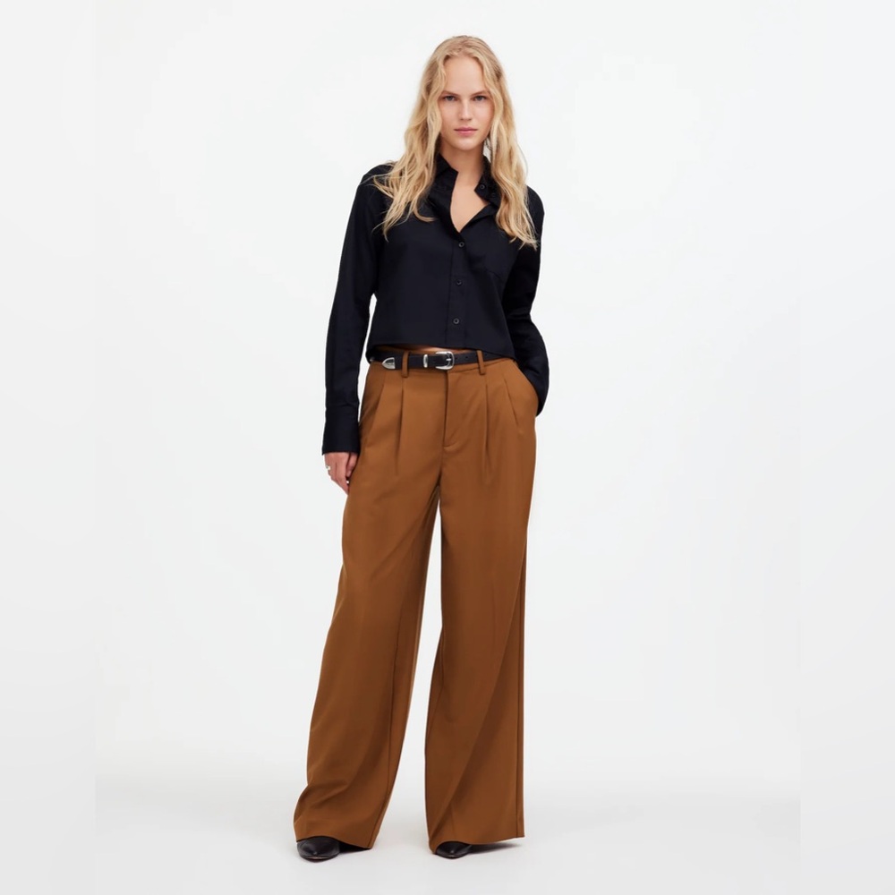 NWT the harlow superwide leg trouser (camel)
